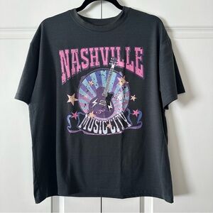 Shein | Nashville Guitar Graphic Tee | Medium